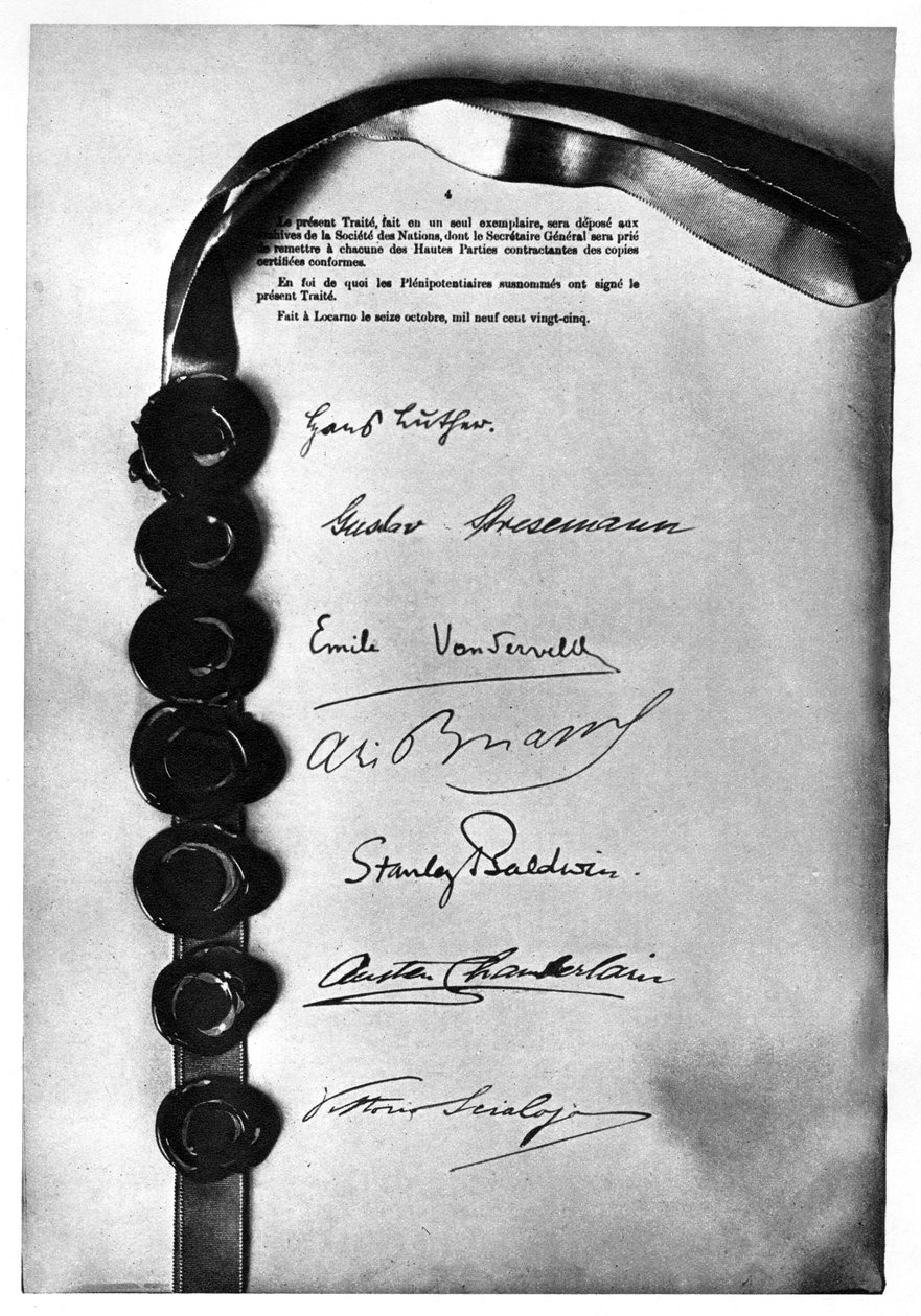 Il trattato di Locarno sigillato e firmato a Londra, 1 dicembre 1925 da Unbekannt