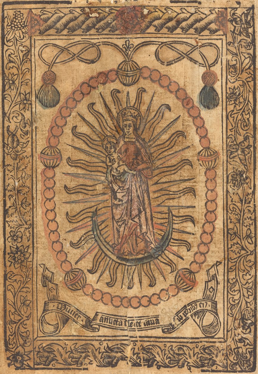 La Madonna e il Bambino in un Rosario, c. 1490 da Unbekannt