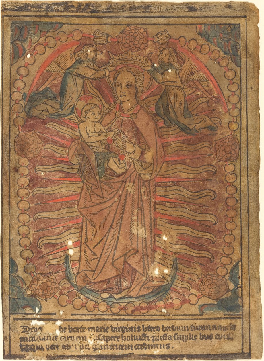 La Madonna e il Bambino in un rosario, c. 1490 da Unbekannt