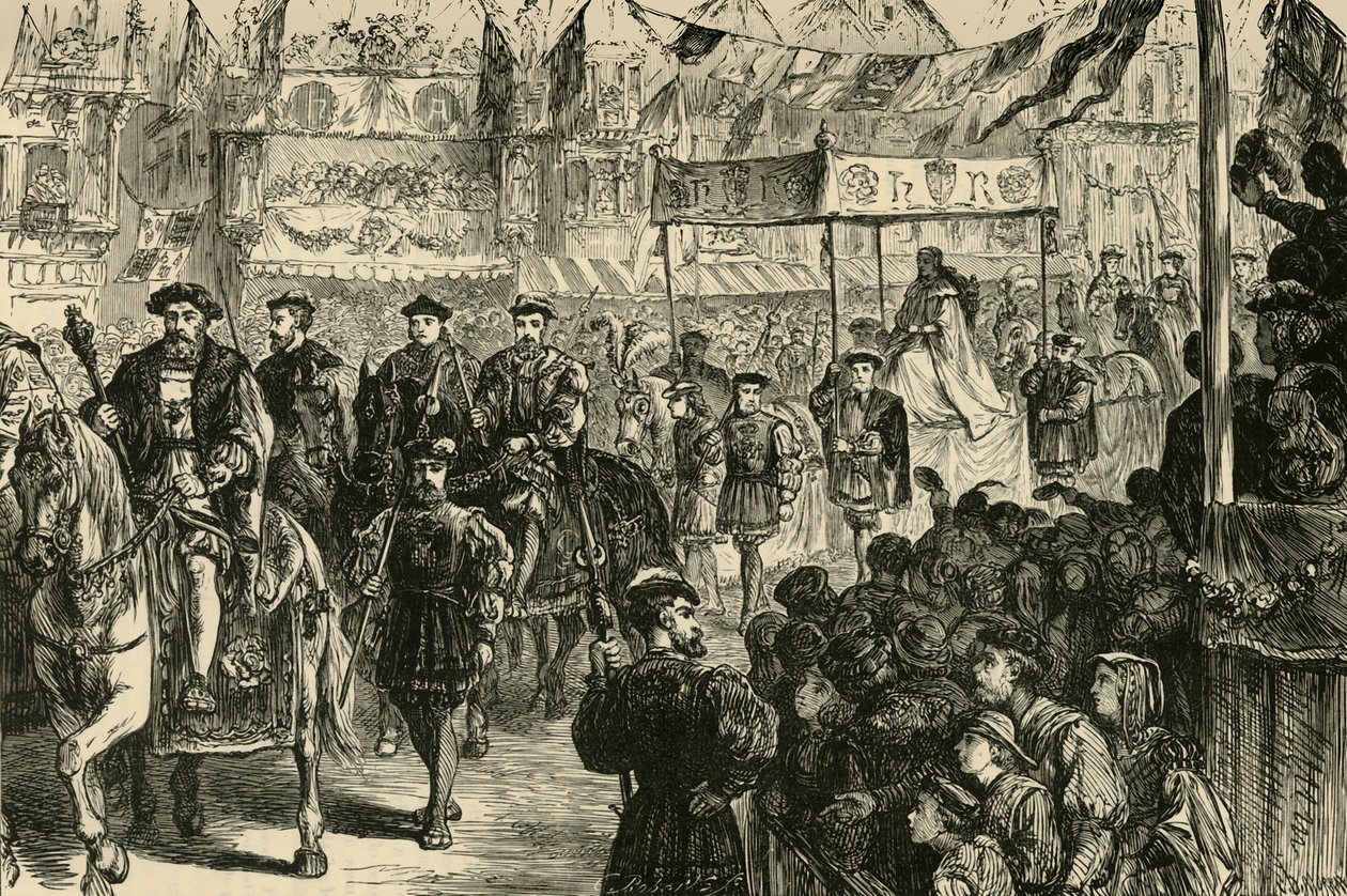 Il corteo nuziale di Anna Bolena, 1533, 1890 da Unbekannt