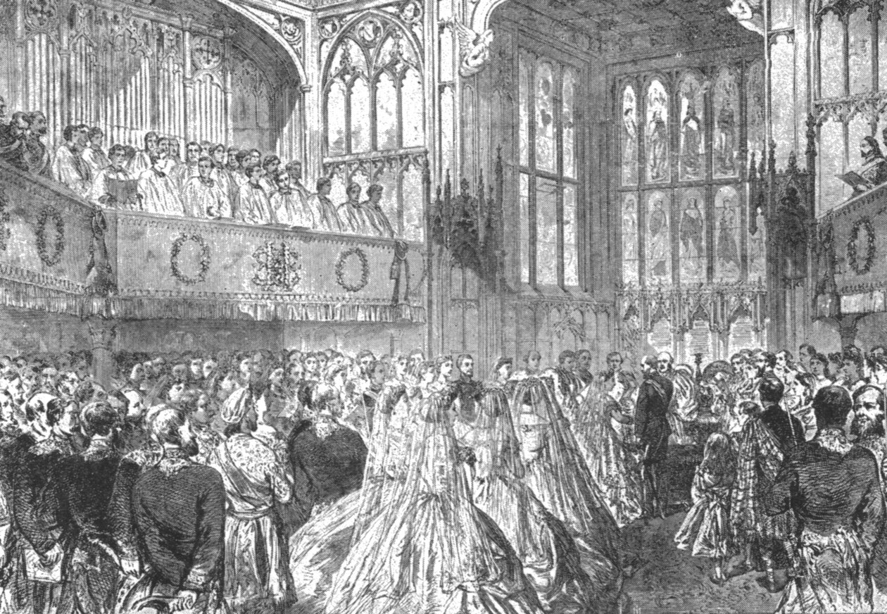 Il matrimonio della Principessa Elena con il Principe Cristiano di Schleswig-Holstein, 1866 da Unbekannt