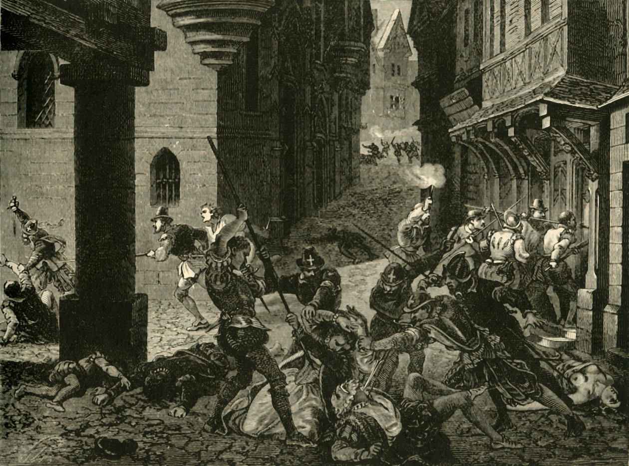 Il massacro di San Bartolomeo, 1572, 1890 da Unbekannt