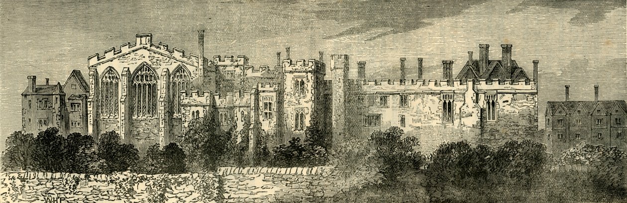Il monastero di San Giovanni di Gerusalemme, Clerkenwell - Vista generale da sud-est, c1872 da Unbekannt