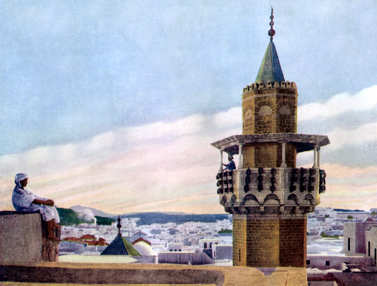 Il Muezzin nel suo Minareto chiama i Fedeli alla Preghiera, 1926 da Unbekannt