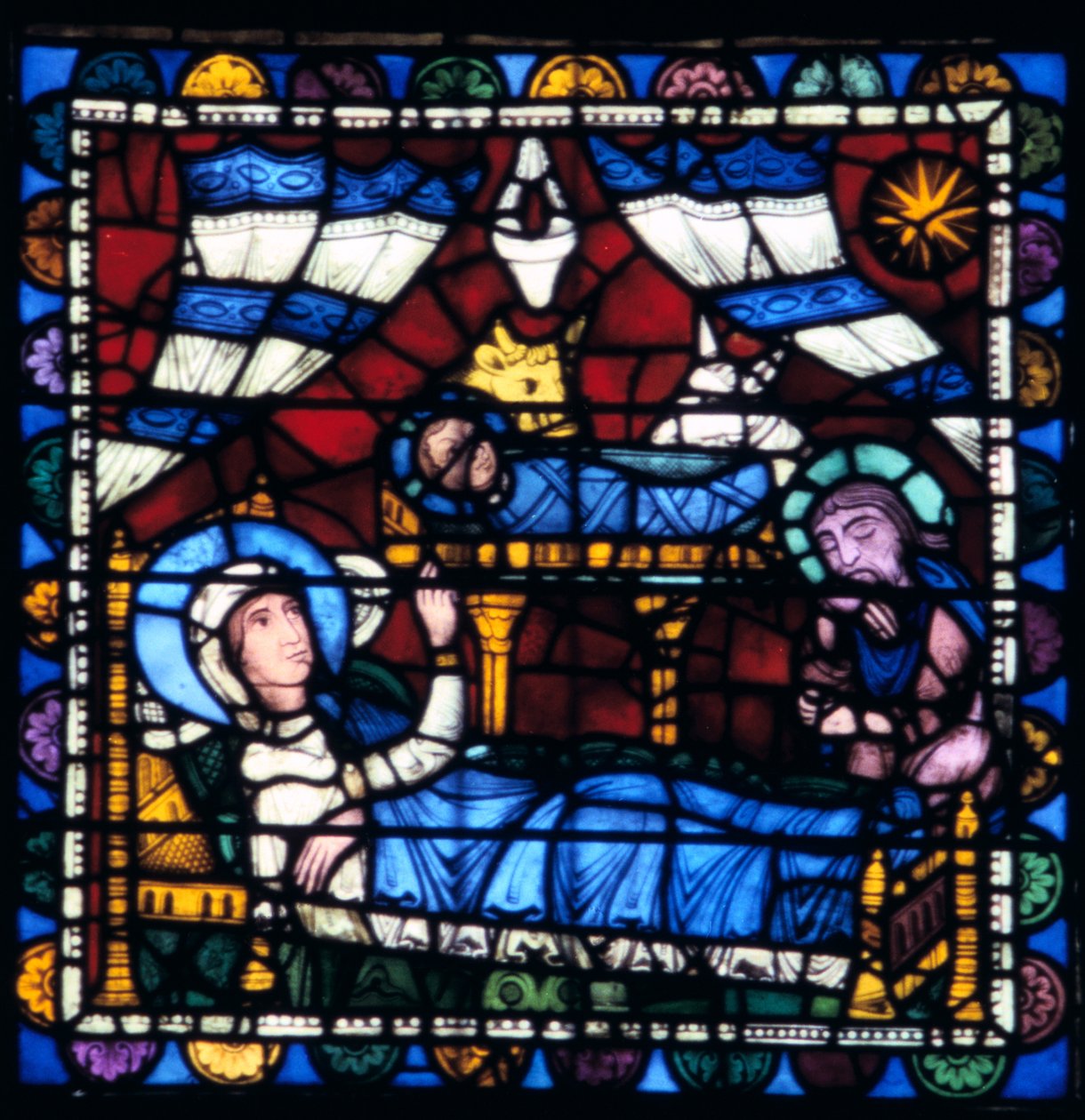 La Natività, vetrata, Cattedrale di Chartres, Francia, 1194-1260 da Unbekannt