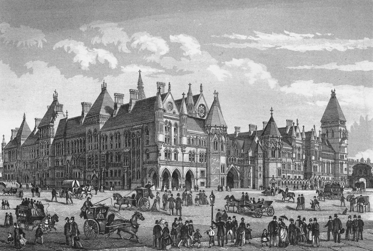 I nuovi tribunali, Westminster, Londra, c1878 da Unbekannt