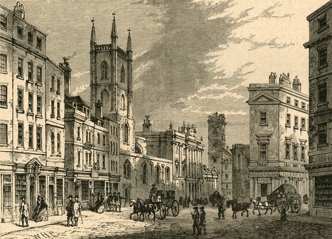 La Vecchia Banca, vista dalla Mansion House, 1897 da Unbekannt