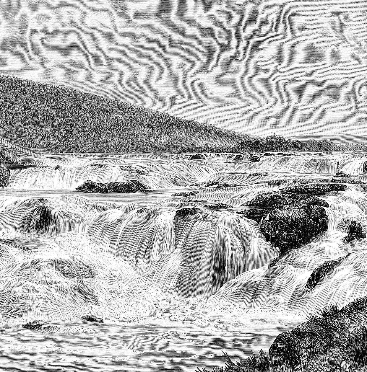 Le cascate Paikari nei Nilgiri, India, 1895 da Unbekannt
