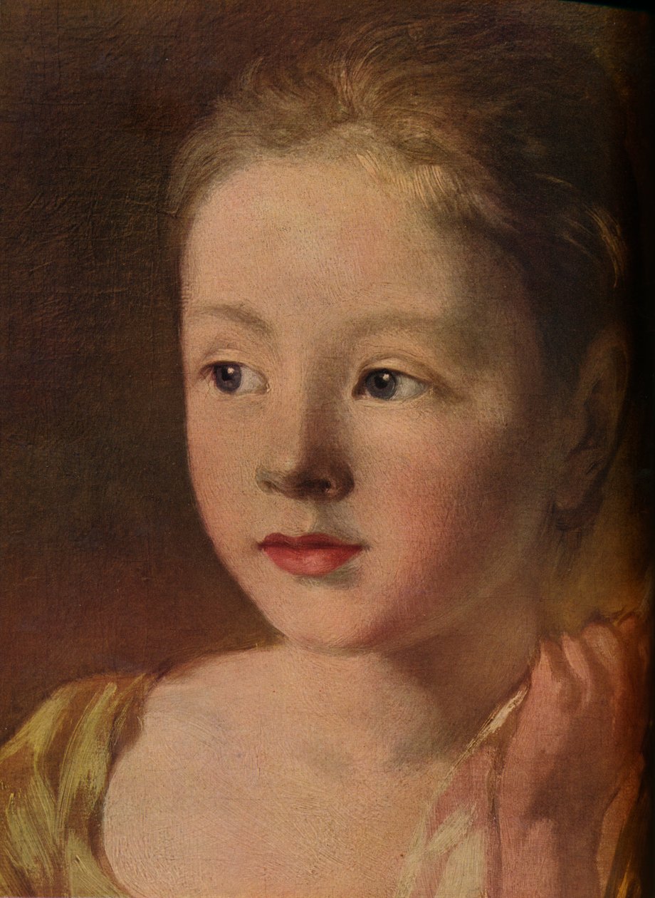 Le figlie del pittore che inseguono una farfalla (dettaglio), c1756, 1937 da Unbekannt