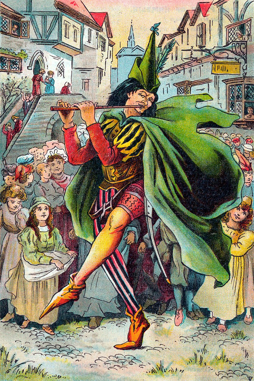 Il pifferaio magico che porta via i bambini di Hamelin, c1899 da Unbekannt