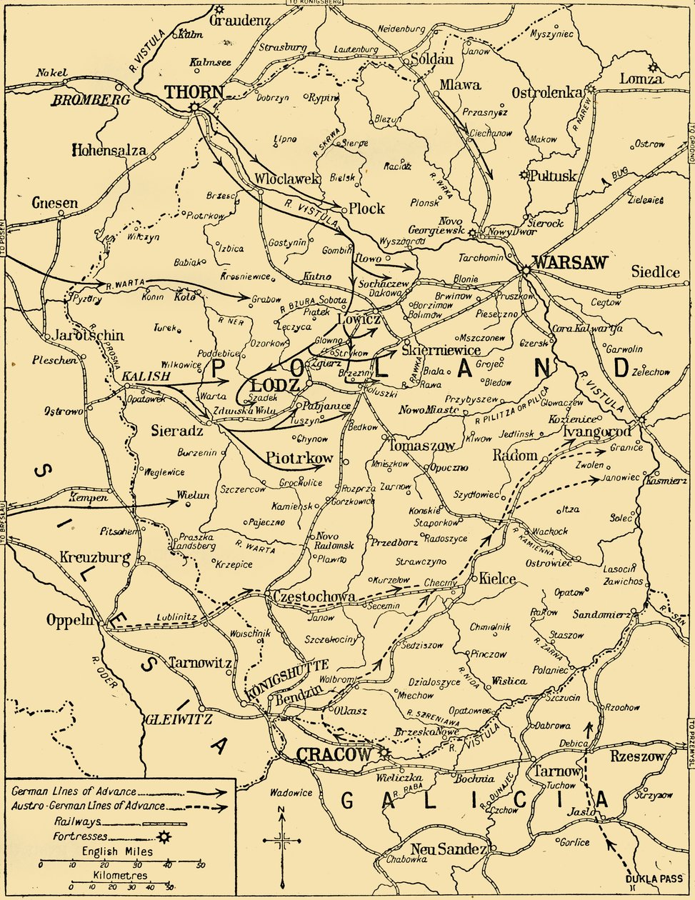 La campagna polacca, 1914, c1920 da Unbekannt