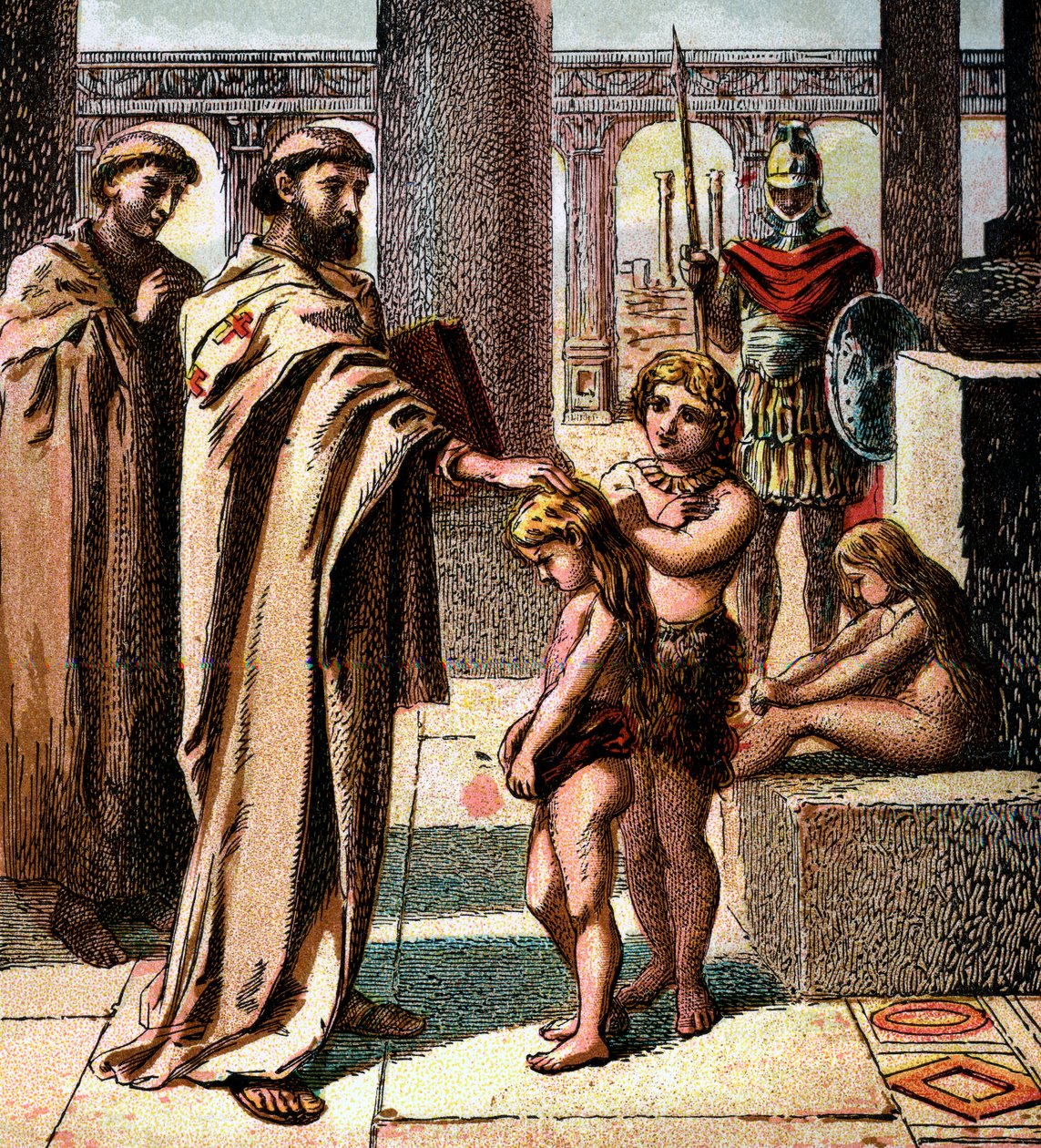 Il Papa e i bambini sassoni, c1850 da Unbekannt