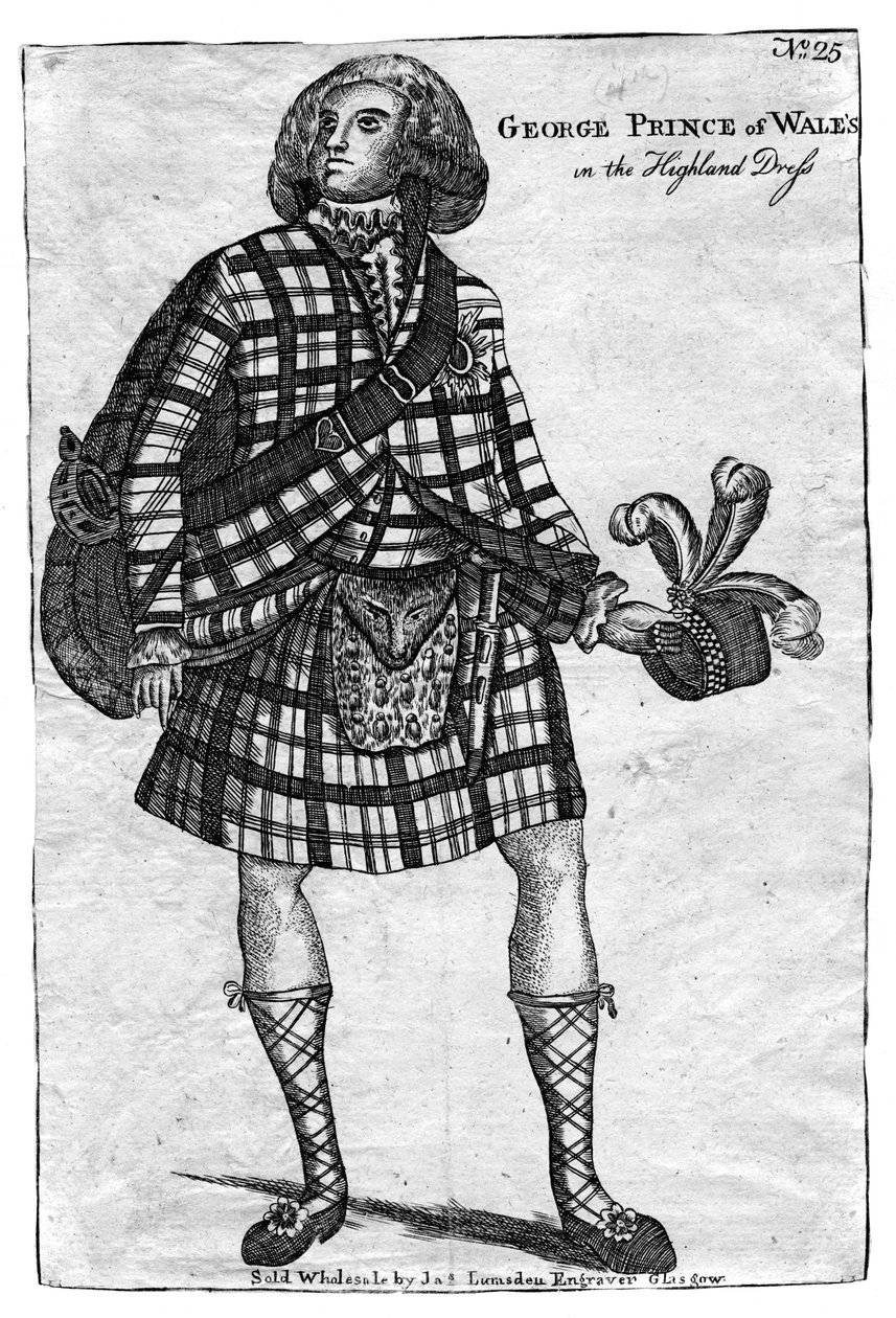 Il Principe di Galles, il futuro Re Giorgio IV 1762-1830, in Abito Highland da Unbekannt
