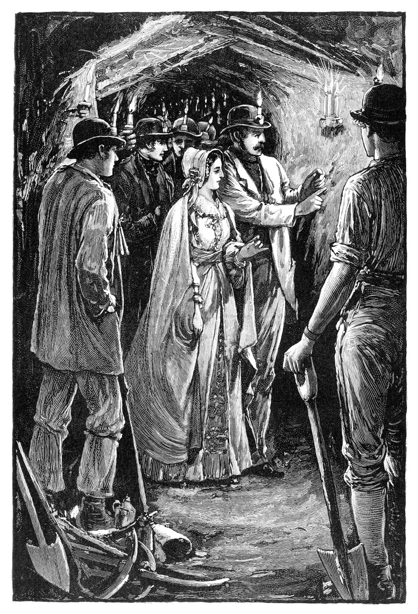 La Regina in visita a una miniera di ferro in Cornovaglia, c1840s, 1900 da Unbekannt