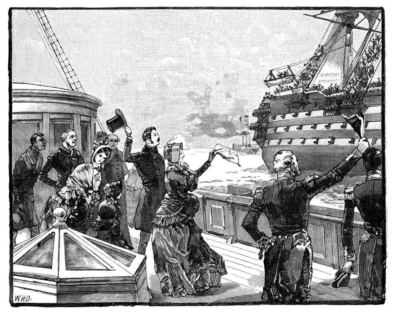 La regina che saluta il duca di Wellington dalla nave ammiraglia, c1850s, 1888 da Unbekannt
