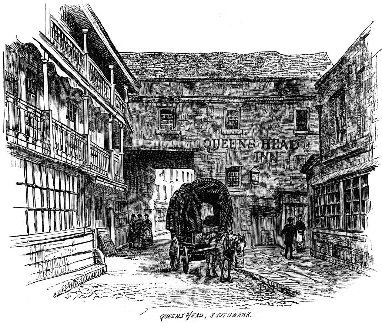 The Queens Head Inn, Southwark, Londra, 1887 da Unbekannt