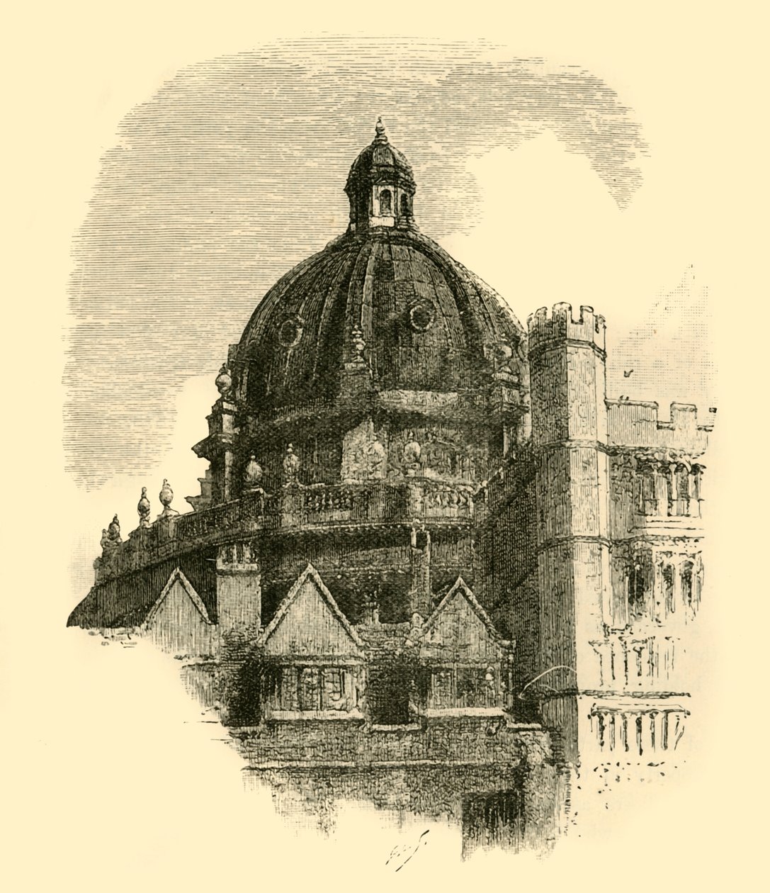 La Biblioteca Radcliffe, dal Quadrilatero di Brasenose, 1898 da Unbekannt