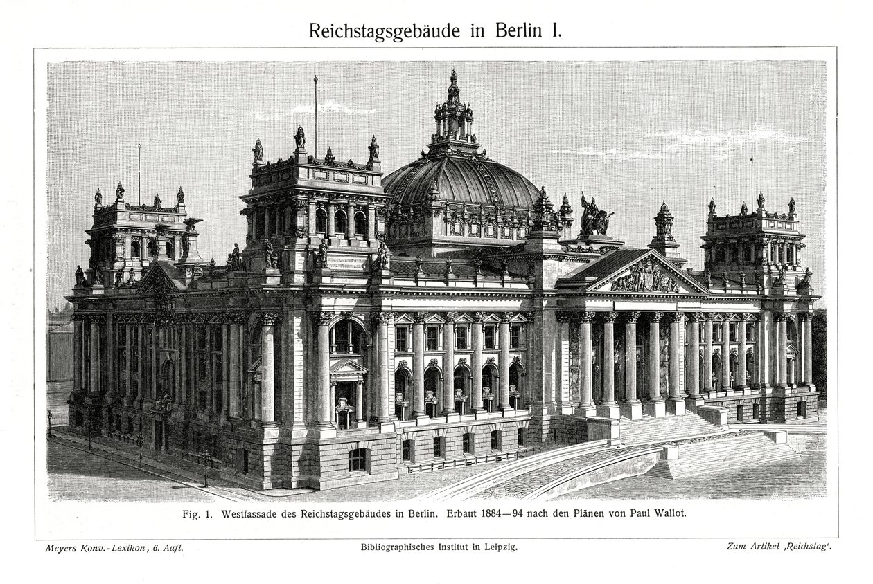 Il Reichstag, Berlino, Germania, fine XIX secolo da Unbekannt