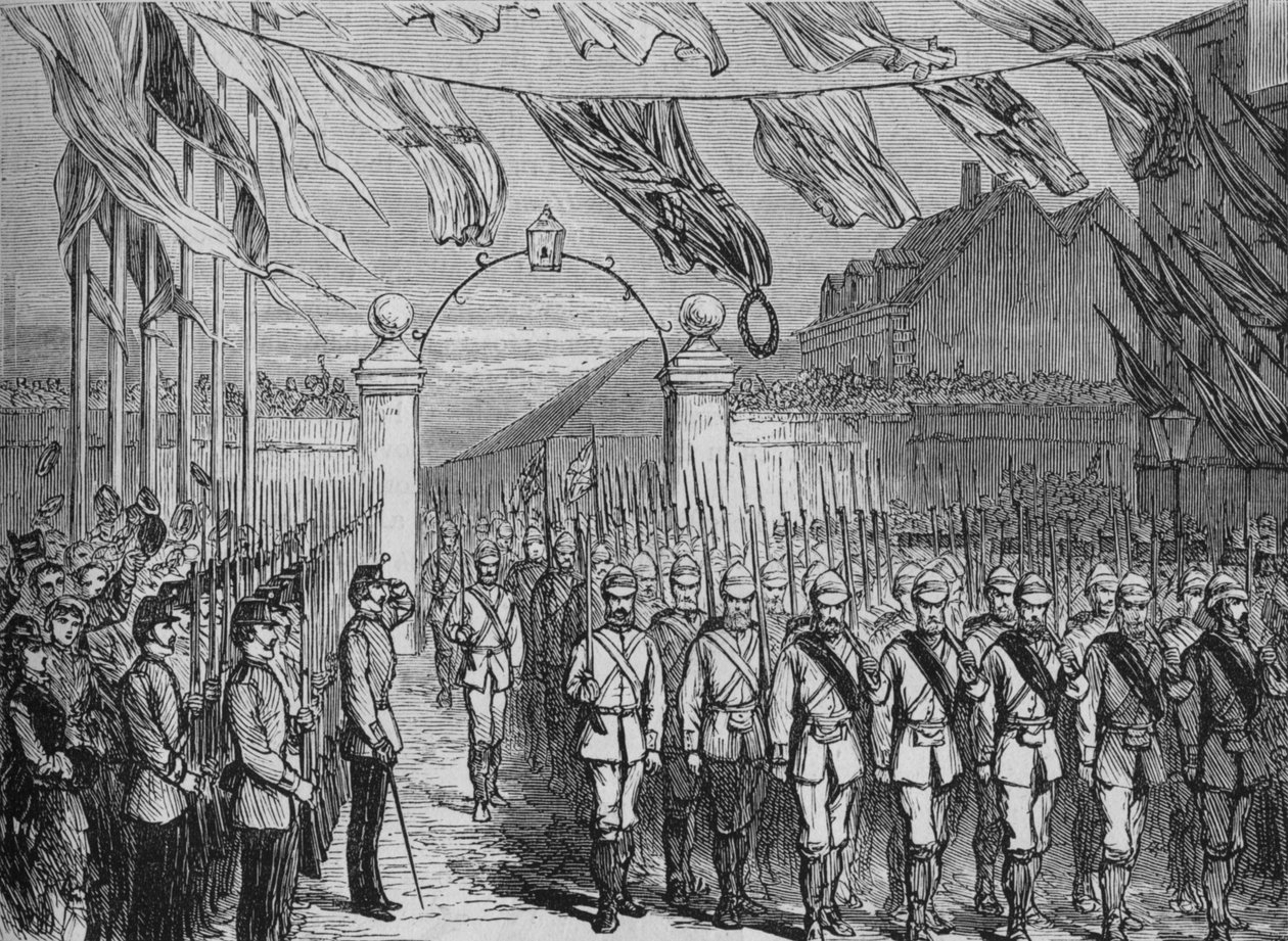 Il ritorno delle truppe da Ashantee, c1880 da Unbekannt