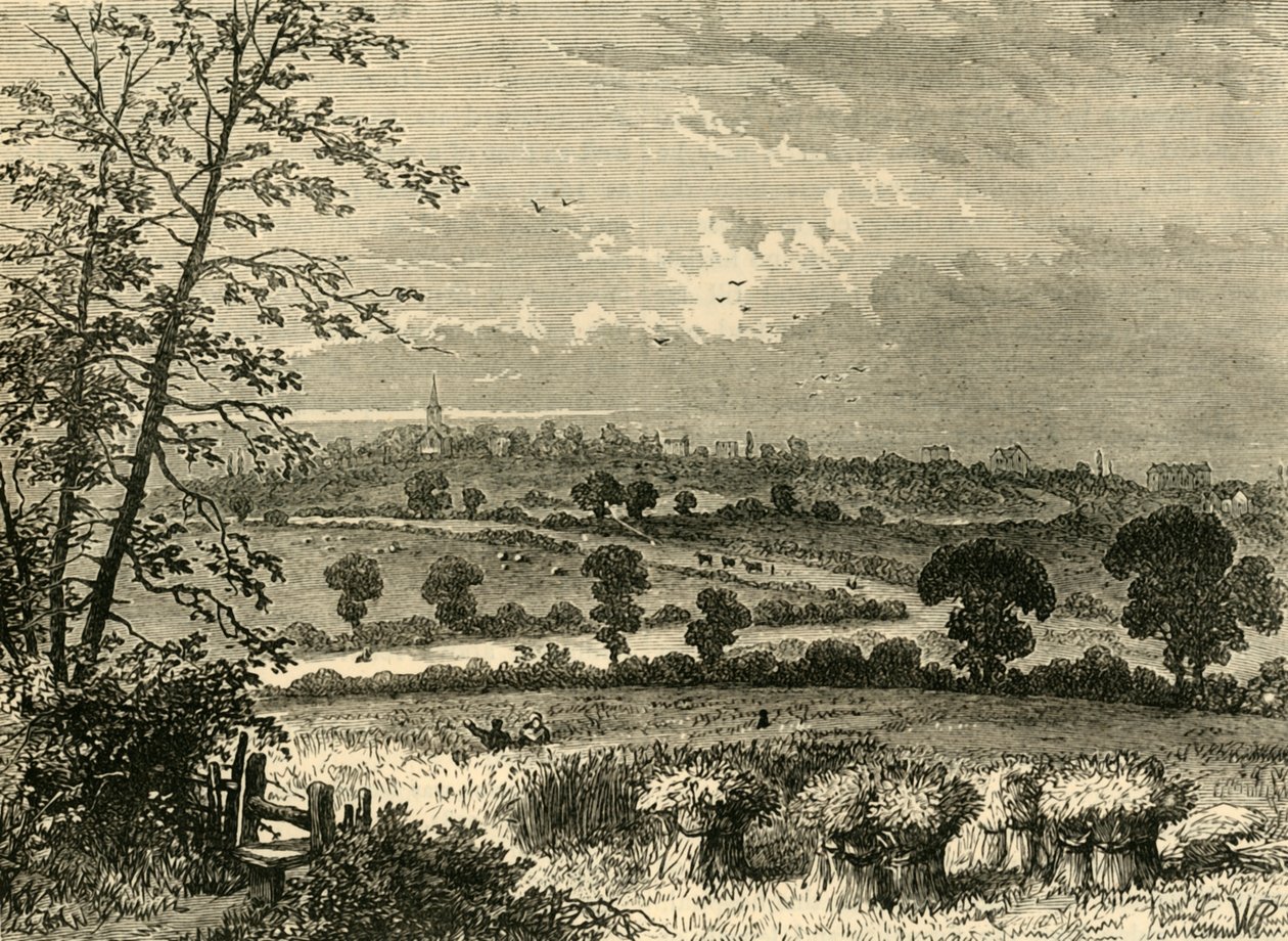 La strada romana, Tufnell Park, nel 1838, c1876 da Unbekannt