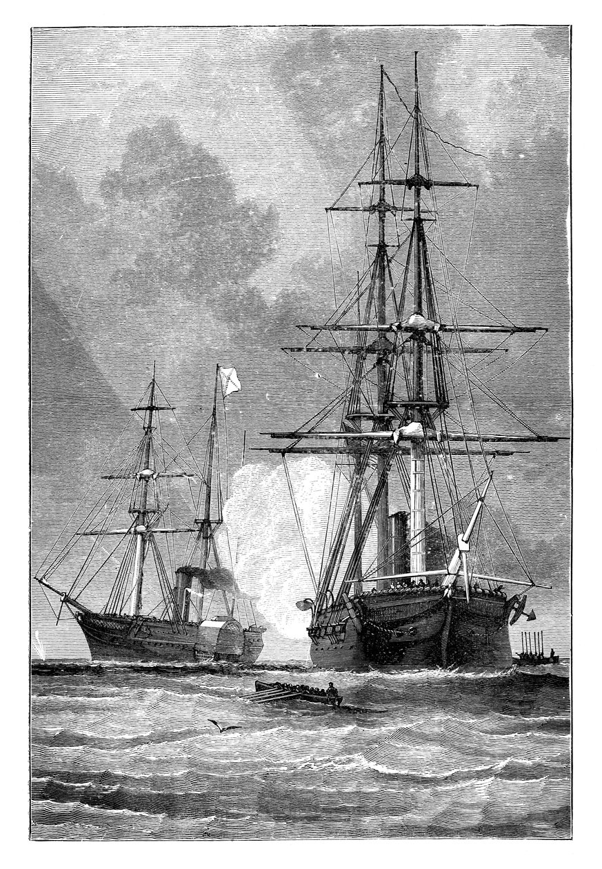 Il San Jacinto, fermando il Trent, 1861 da Unbekannt