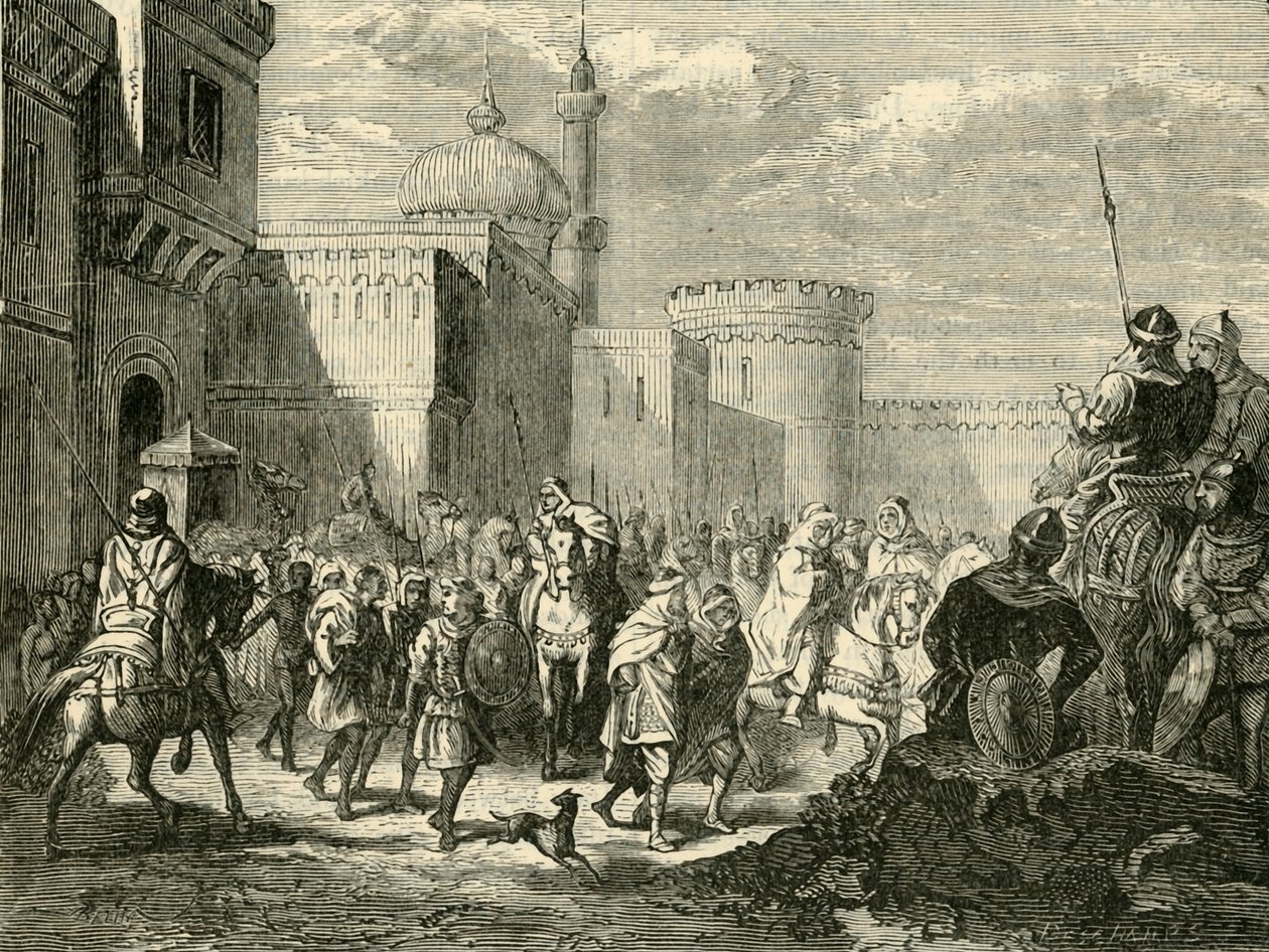I Saraceni lasciano Narbonne, restituita ai Franchi, 737AD, 1890 da Unbekannt