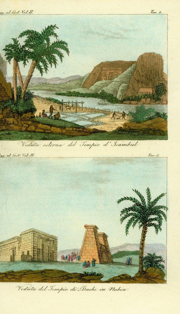 Il Tempio di Ramses II ad Abu Simbel (Isambul), Nubia, e il Tempio di Thoth a Dakka, Nubia da Unbekannt