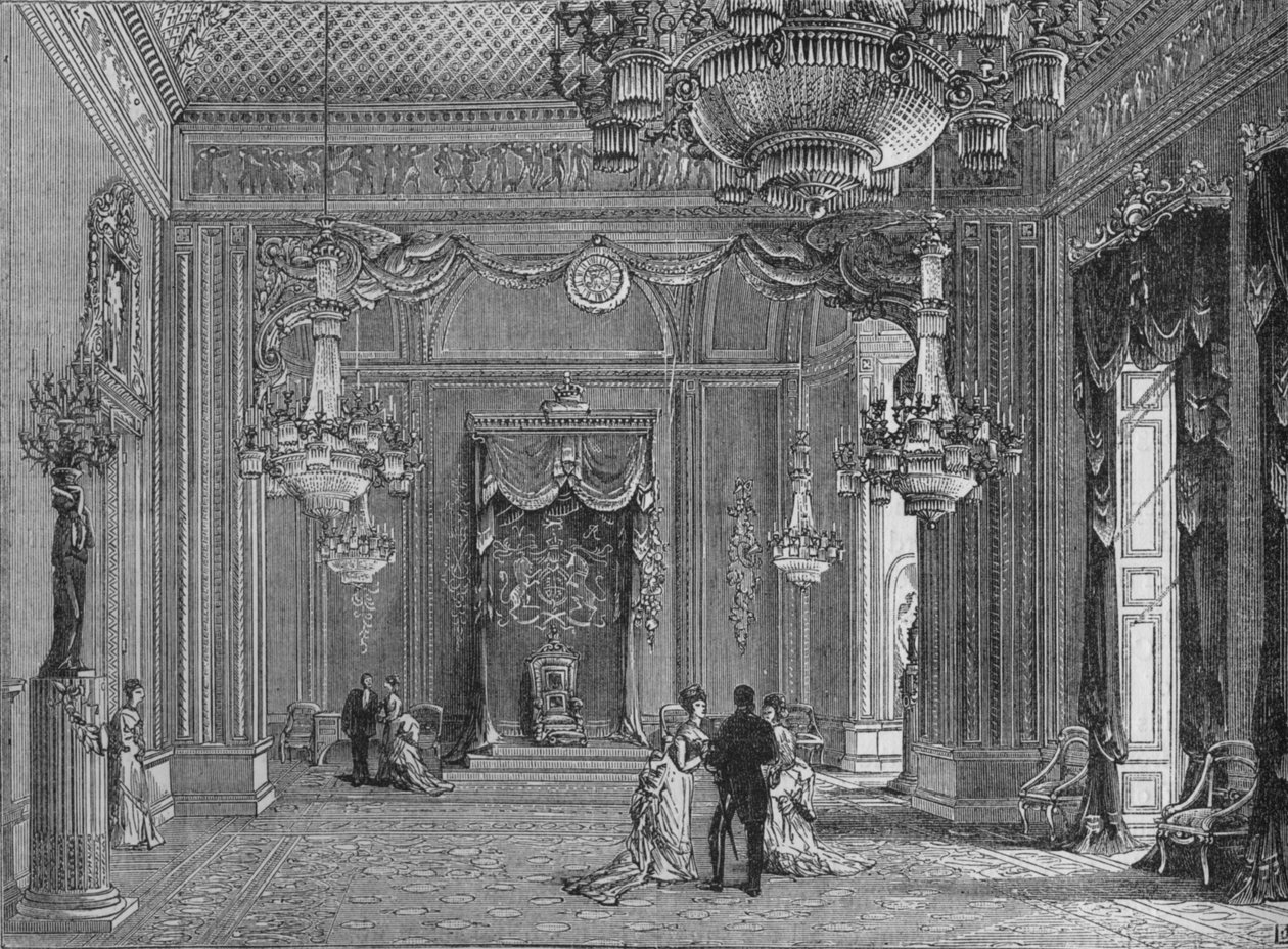 La sala del trono, Buckingham Palace, Westminster, Londra da Unbekannt