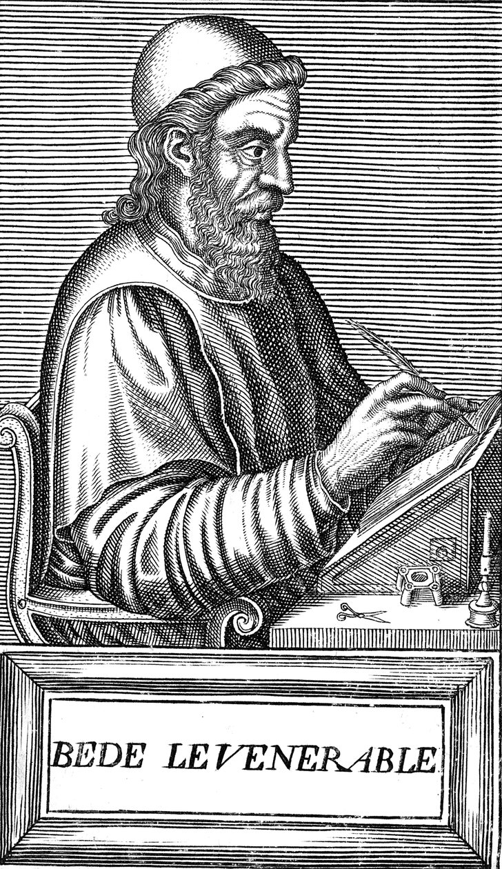 Il Venerabile Beda c673-735, teologo, studioso e storico anglosassone, c1584 da Unbekannt
