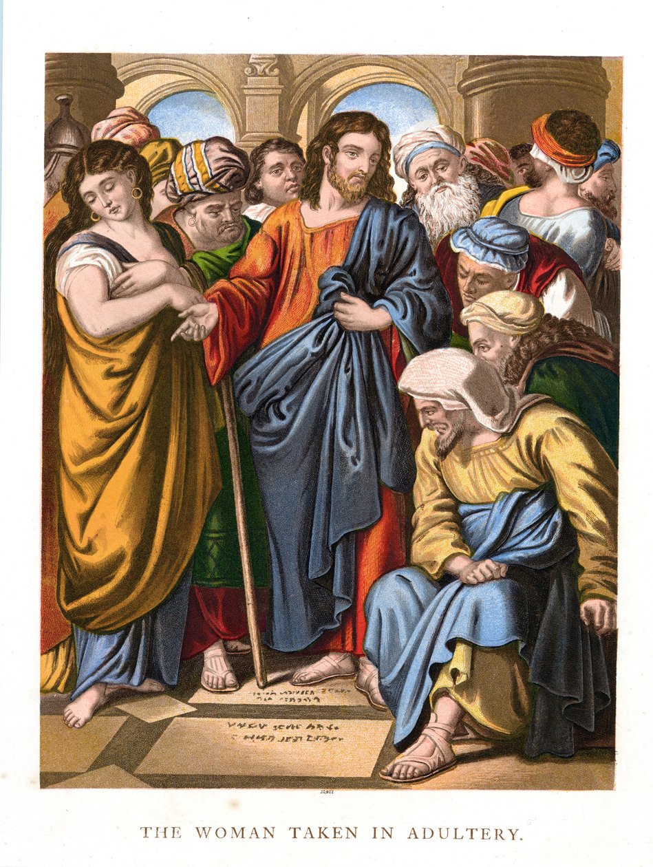 La donna sorpresa in adulterio, c1860 da Unbekannt