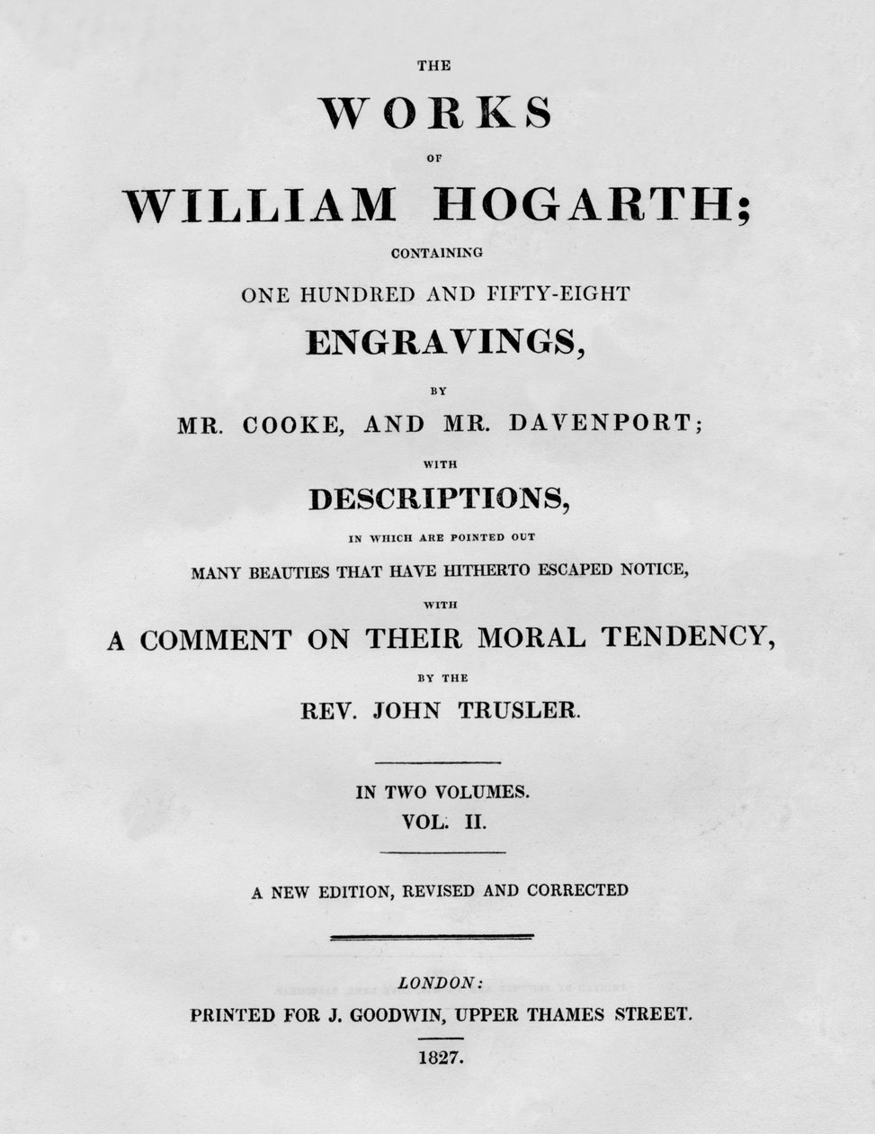 Le opere di William Hogarth, Vol II, 1827 da Unbekannt