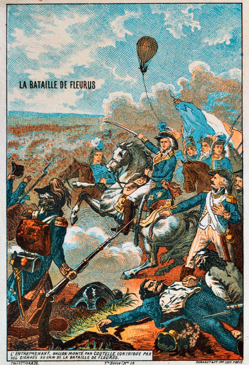 Il pallone Entreprenant, pilotato da Coutelle, alla Battaglia di Fleurus, 1794 1890s da Unbekannt