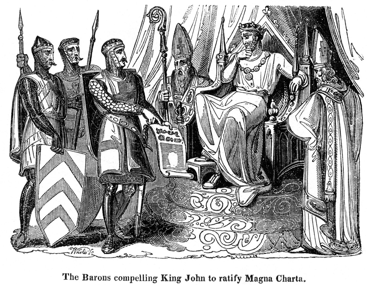 I baroni costringono Re Giovanni a ratificare la Magna Carta da Unbekannt