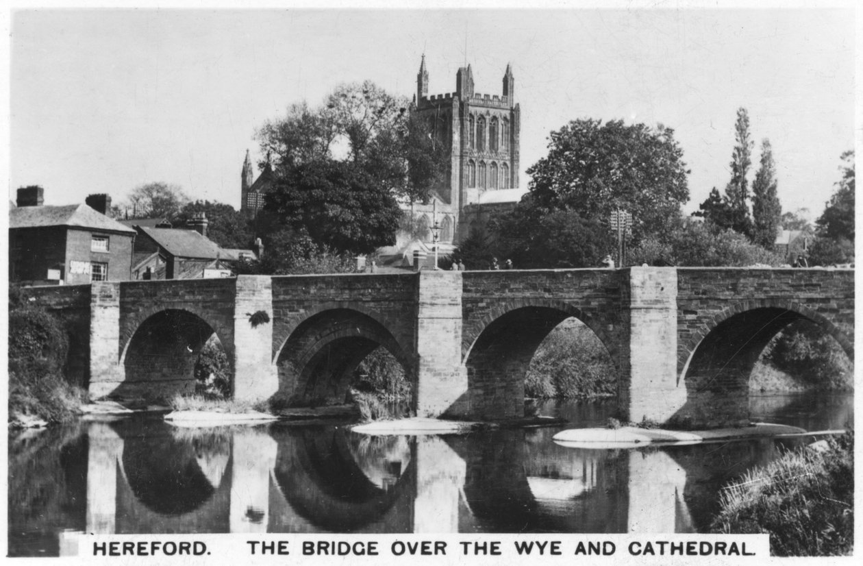 Il ponte sul Wye e la cattedrale, Hereford, 1936 da Unbekannt