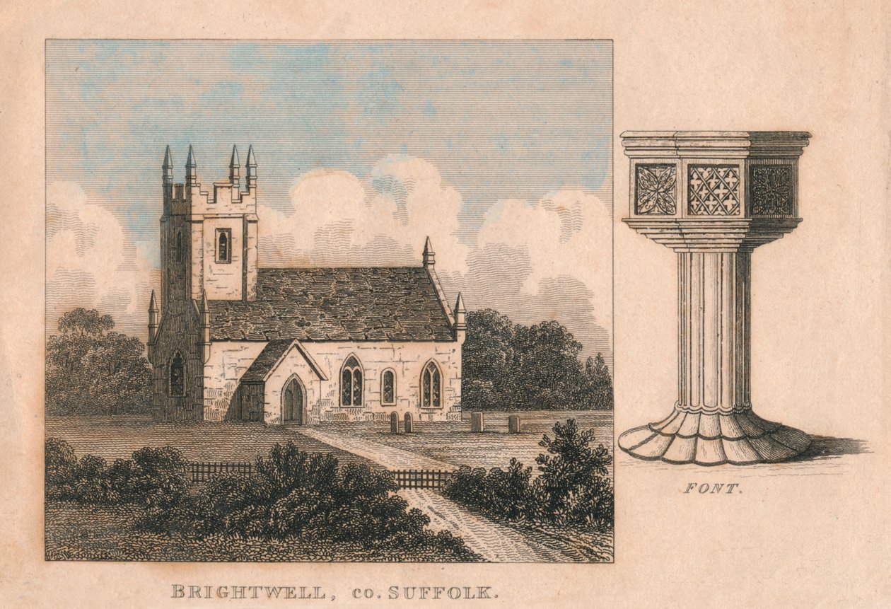 La chiesa di San Giovanni Battista, Brightwell, Suffolk, XIX secolo da Unbekannt
