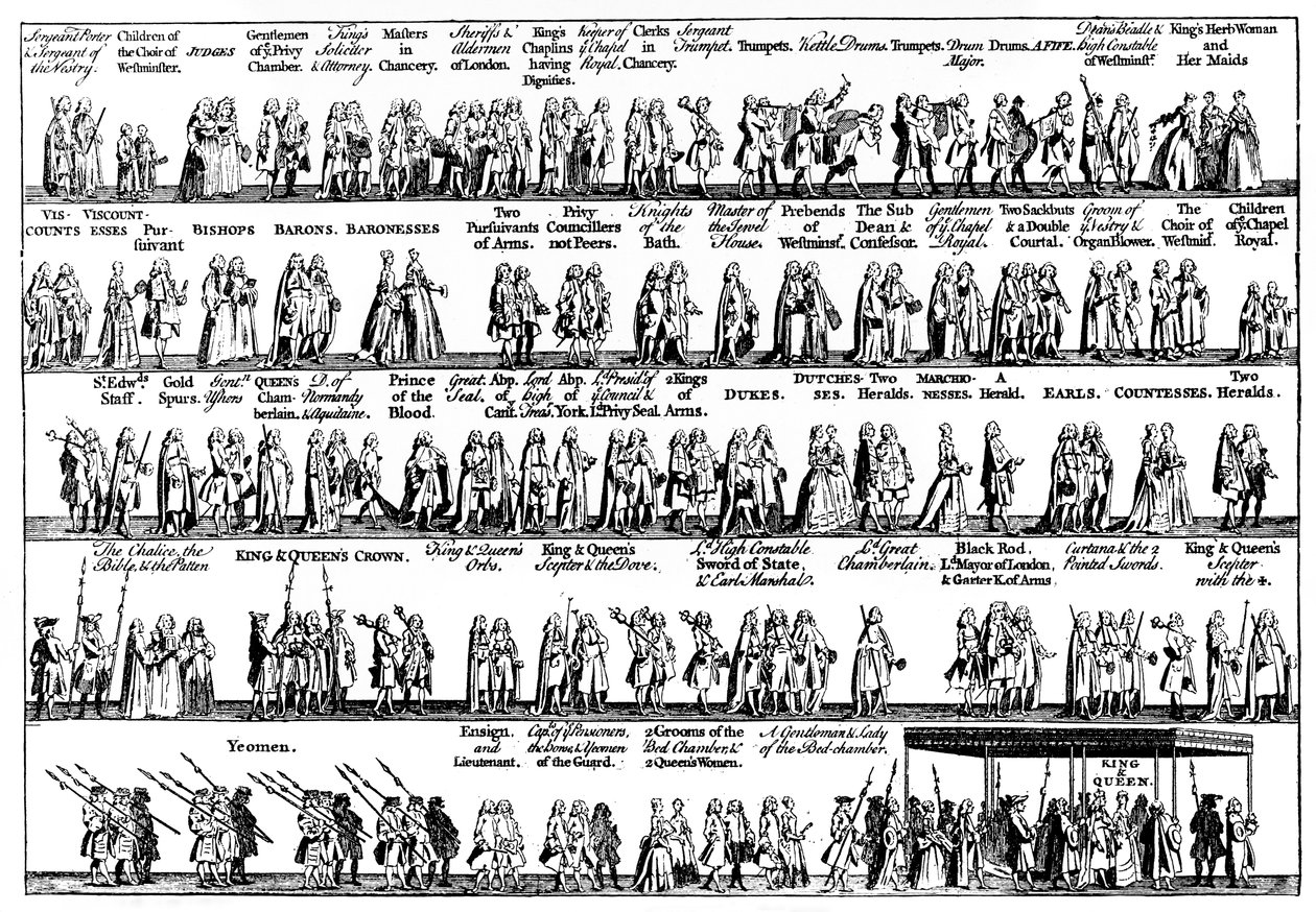 La processione di incoronazione di Giorgio II, 1727 c1905 da Unbekannt