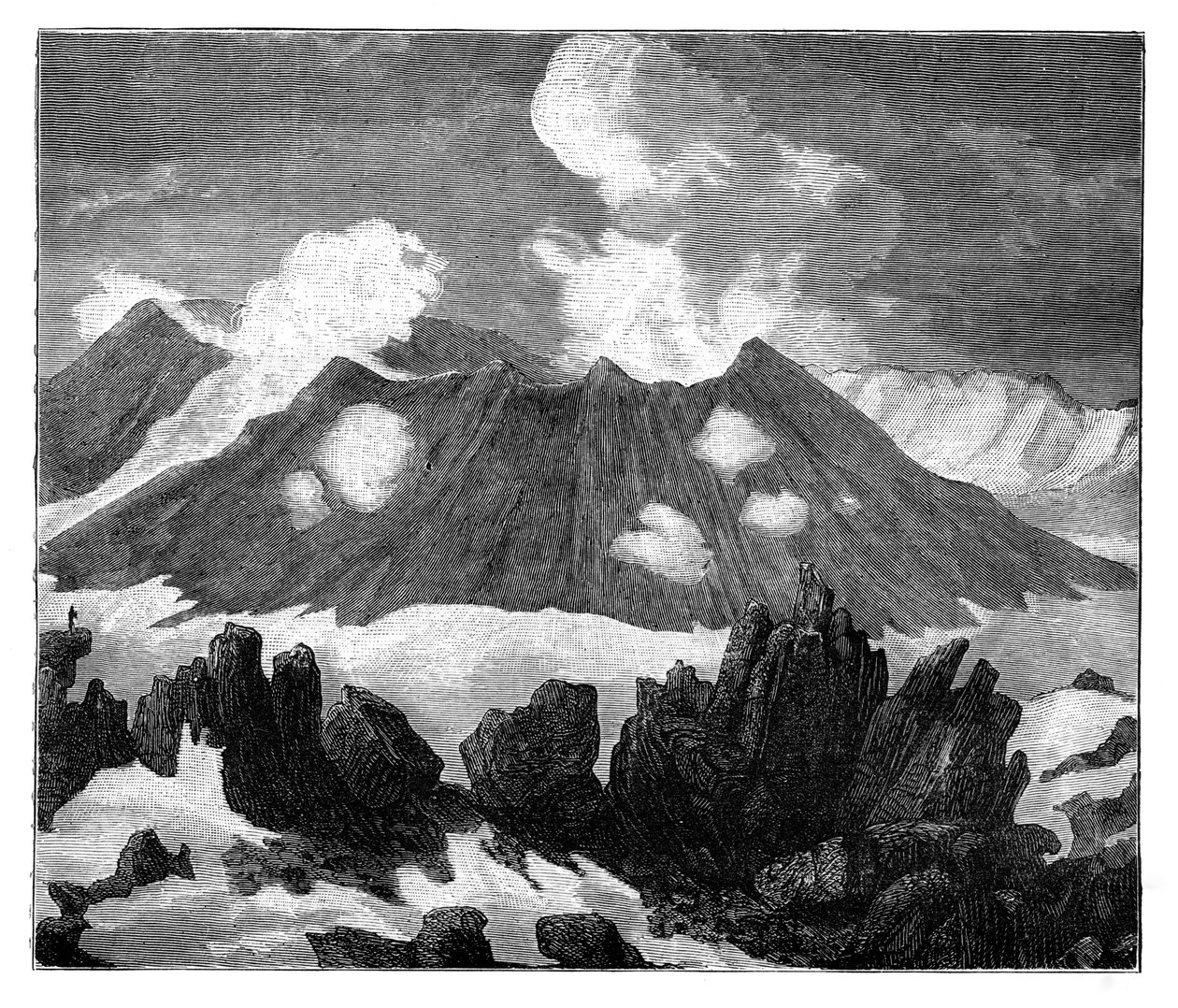 Il cratere del vulcano Hekla, Islanda, c. 1890 da Unbekannt