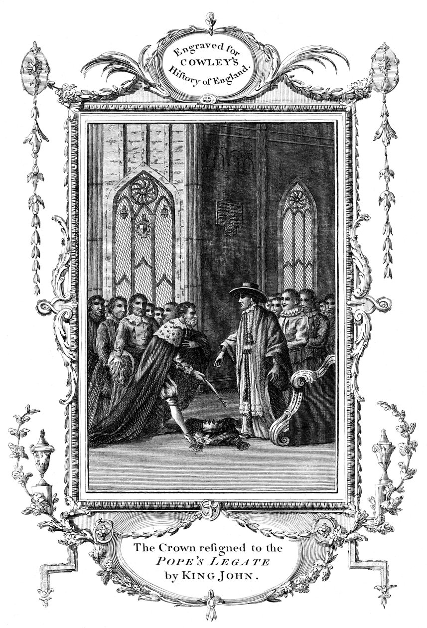 La corona consegnata al legato papale da Re Giovanni 1167-1216, 1213 da Unbekannt