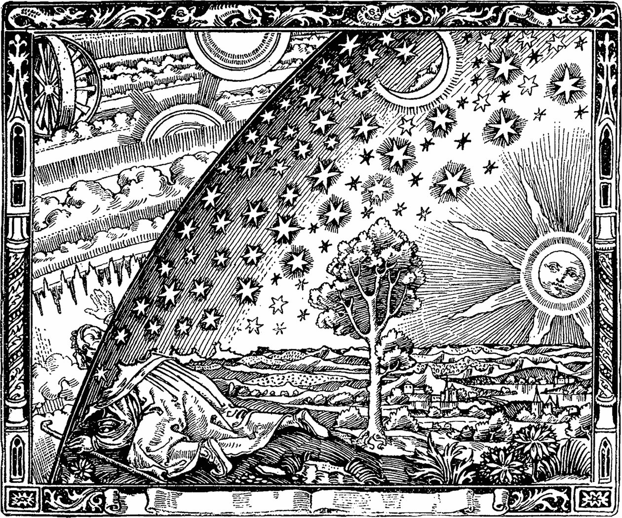 Il bordo del firmamento incisione di Flammarion da L