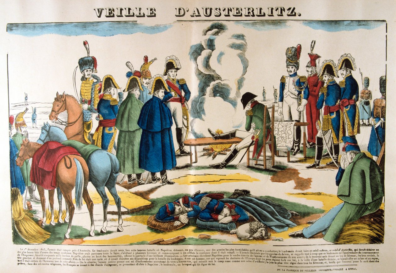 La vigilia di Austerlitz, 1 dicembre 1805, XIX secolo da Unbekannt