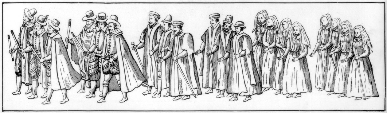 I fedeli sudditi che guidarono la processione al funerale di Elisabetta da Unbekannt
