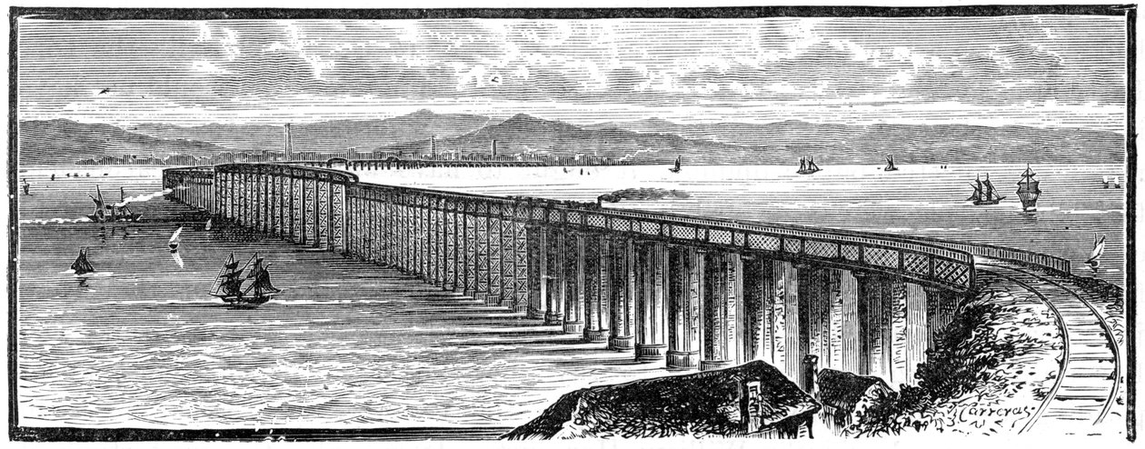 Il primo ponte Tay dal sud, Scozia, 1900 da Unbekannt