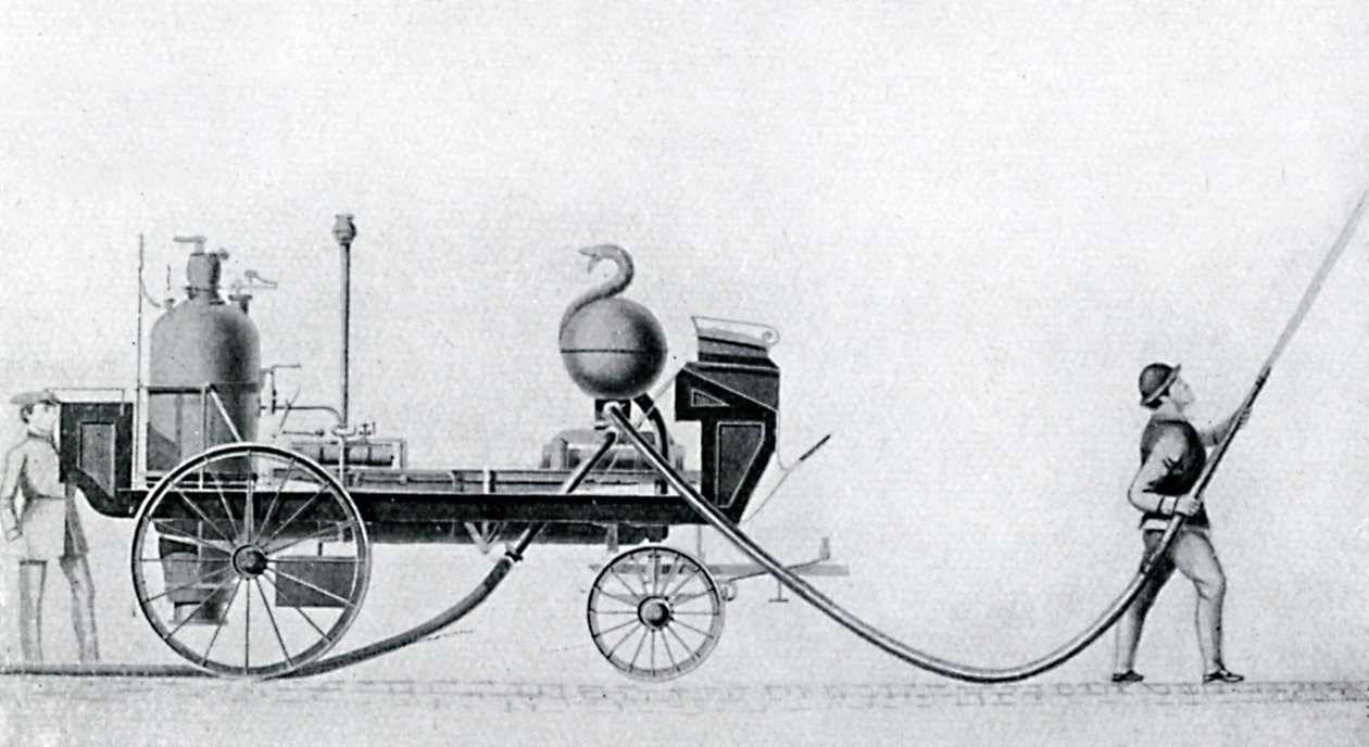 La prima autopompa a vapore, c1830 da Unbekannt