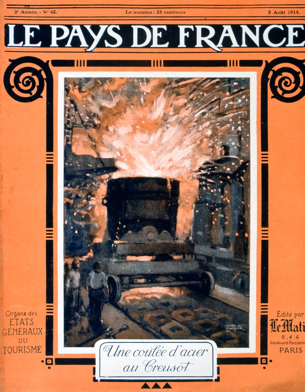 La copertina di Le Pays de France, 5 agosto 1915 da Unbekannt