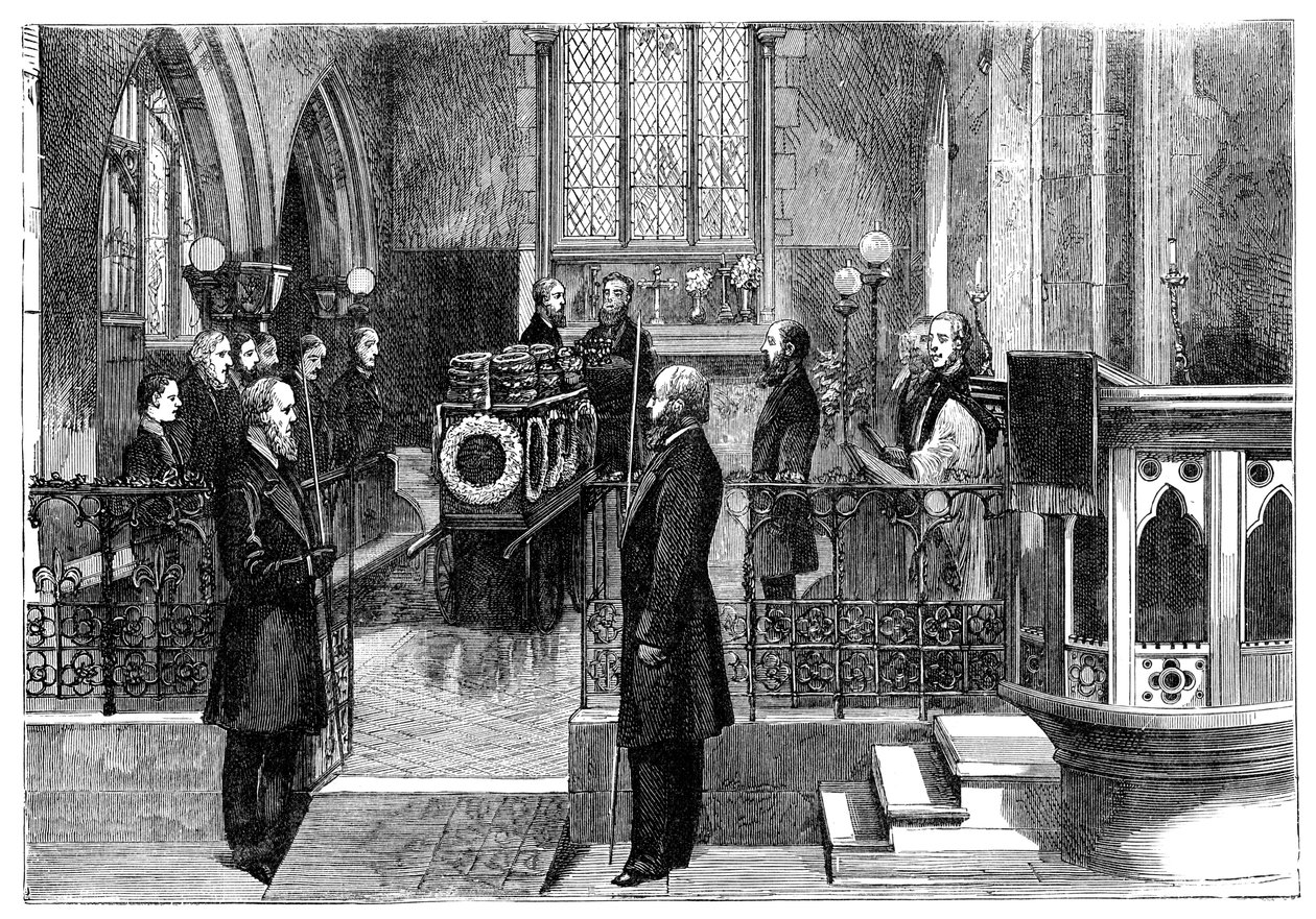 Il funerale di Benjamin Disraeli, primo ministro britannico, fine XIX secolo da Unbekannt