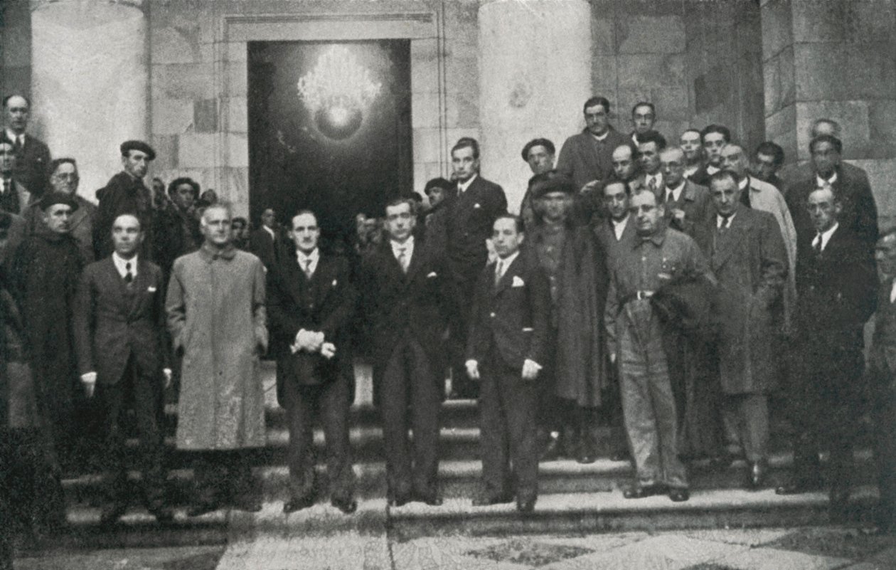 Il capo del governo basco (o lehendakari) Jose Antonio Aguirre e membri del governo, Barcellona. Fondazione Privata Jubert Figueras. da Unbekannt