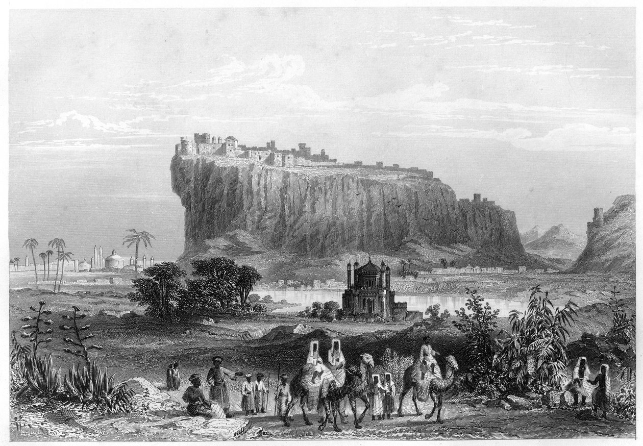 La fortezza collinare di Gwalior, India, c1860 da Unbekannt
