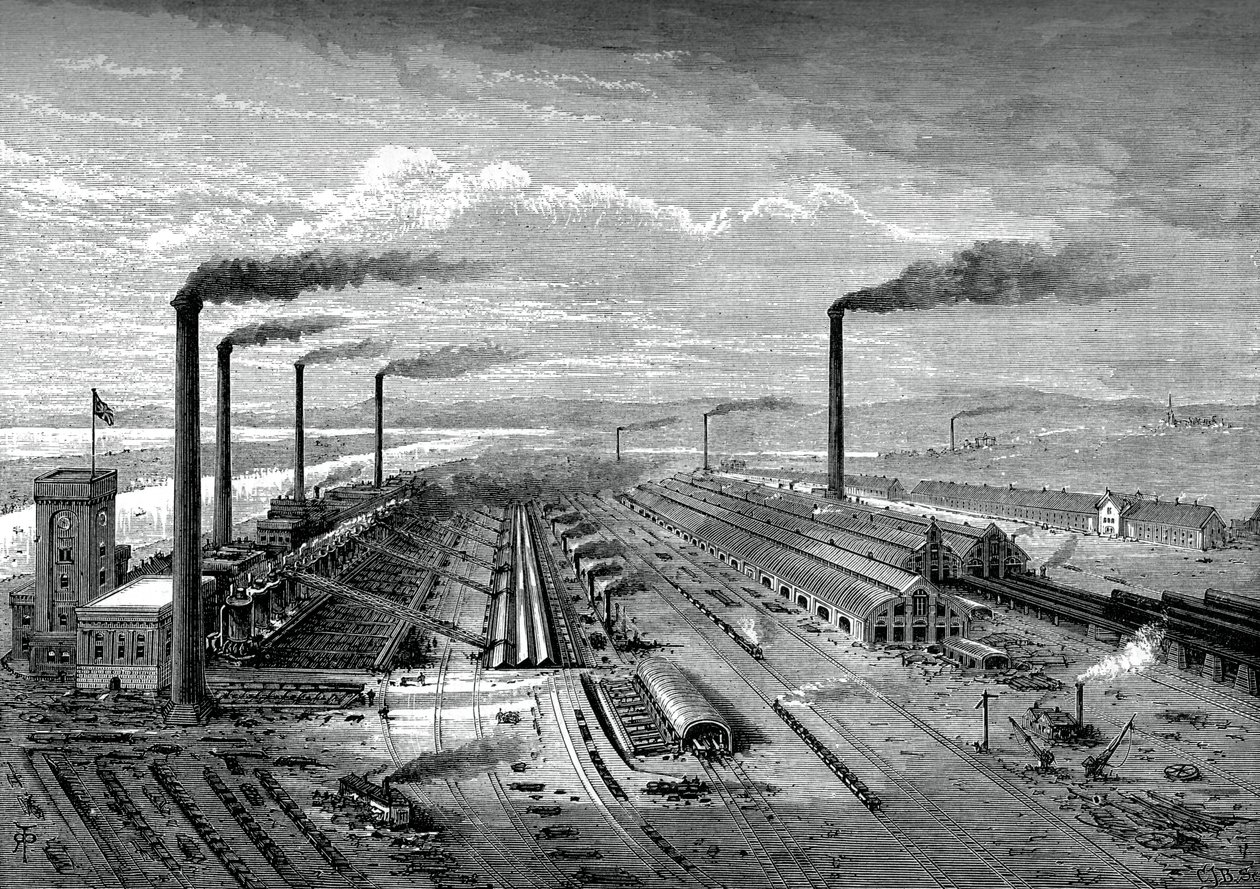 Le acciaierie di Barrow, c1880 da Unbekannt