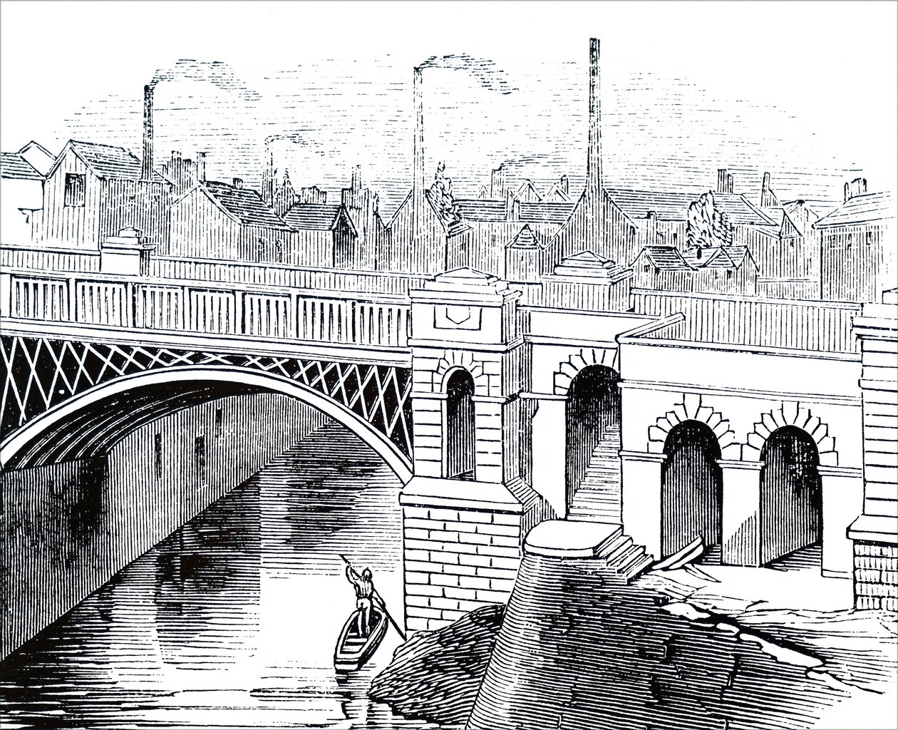 Il ponte di ferro sul fiume Irwell da Unbekannt