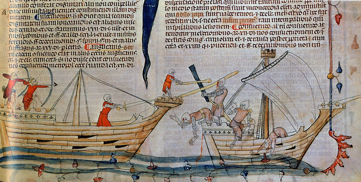 La battaglia navale, ca 1340 da Unbekannt